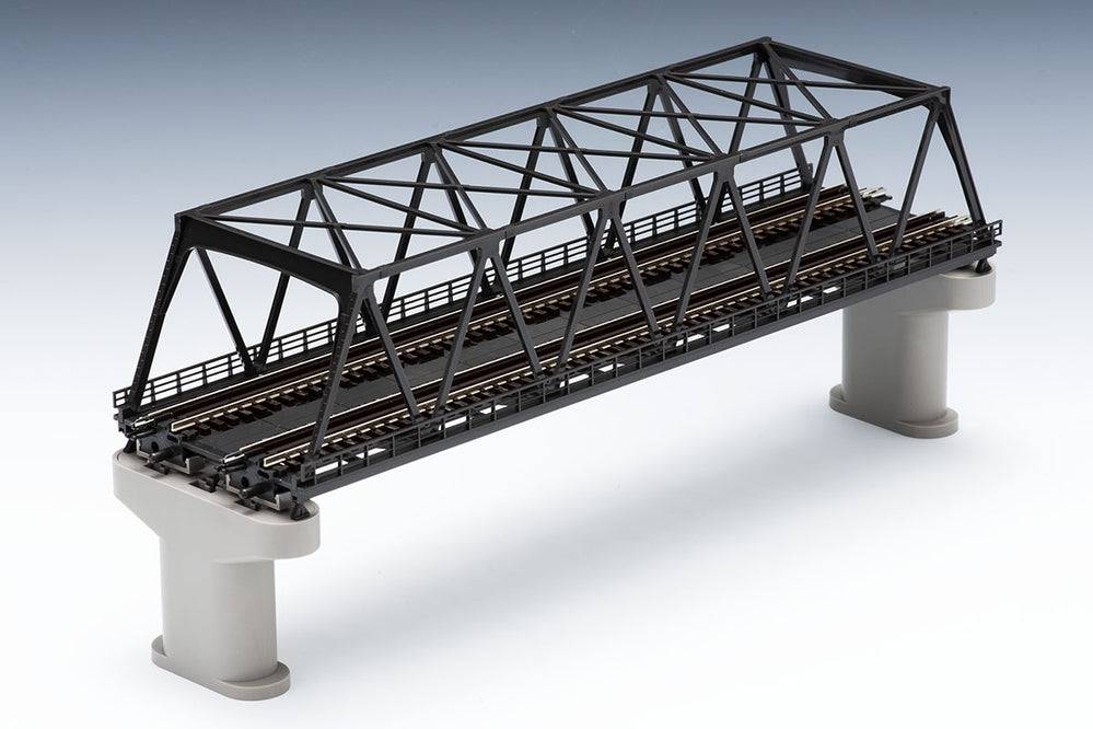 Tomytec - Fine Track Double Track Truss Bridge Set (F) (with 2 Concrete Piers / Dark Brown)