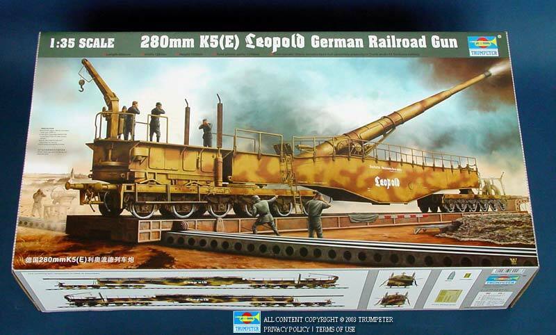 00207 1/35 280mm K5 E Leopold German Rail Road Gun Plastic Model Kit