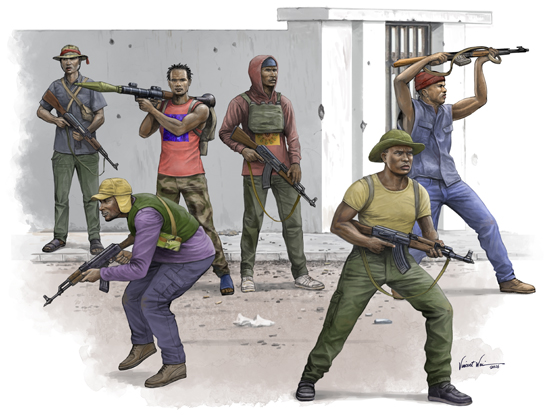 00438 1/35 African Freedom Fighters Plastic Model Kit