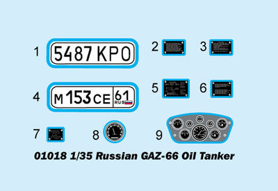 Trumpeter - Trumpeter 01018 1/35 Russian GAZ-66 Oil Truck