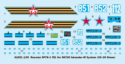 01051 1/35 Russian 9P781 TEL for 9K720 IskanderM System SS26 Stone Plastic Model Kit