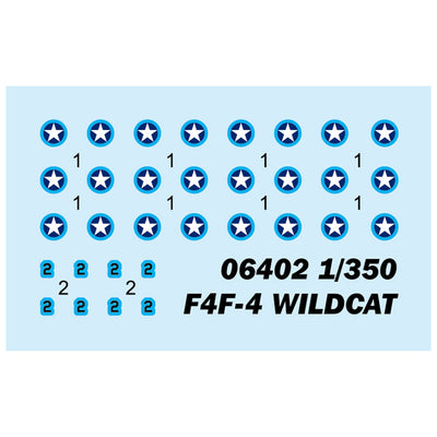 06402 1/350 F4F4 Wildcat PrePainted Plastic Model Kit