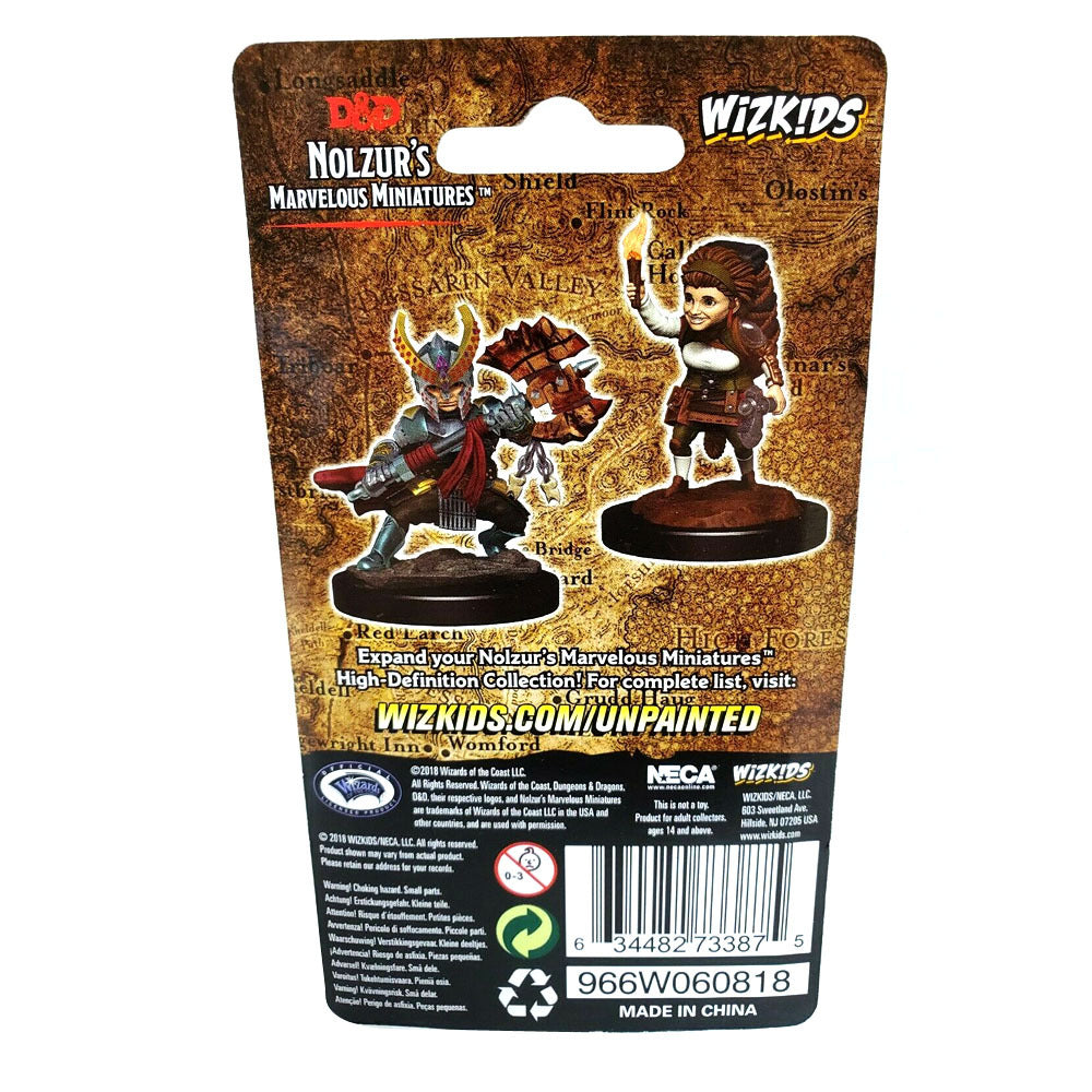 WizKids - D&D Unpainted Female Halfling Fighter Dungeons & Dragons Nolzur's Marvelous Miniatures