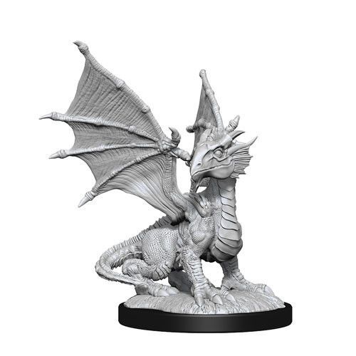 D&D Nolzurs Marvelous Unpainted Miniatures: Silver Dragon Wyrmling and Female Halfling