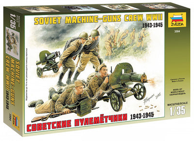 1/35 Soviet MachineGuns with Crew WWII 19431945  Plastic Model Kit