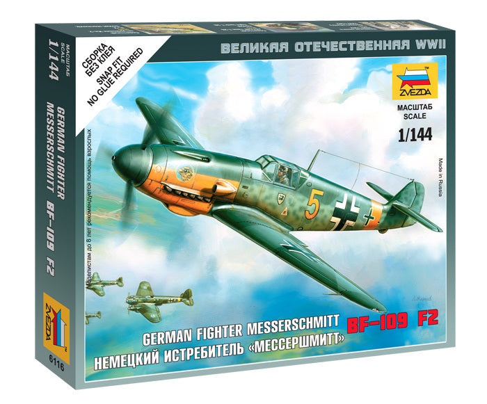 Zvezda - Zvezda 6116 1/144 Messerschmitt Bf 109F-2 Plastic Model Kit