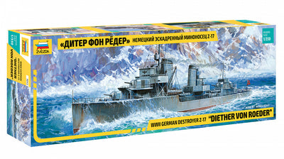 Zvezda - Zvezda 9043 1/350 German Destroyer Z-17 Diether v.Roeder Plastic Model Kit