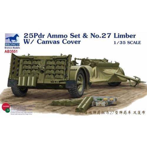 AB3551 1/35 25pdr Ammo set and No.27 Limber w/ Canvas Cover Plastic Model Kit