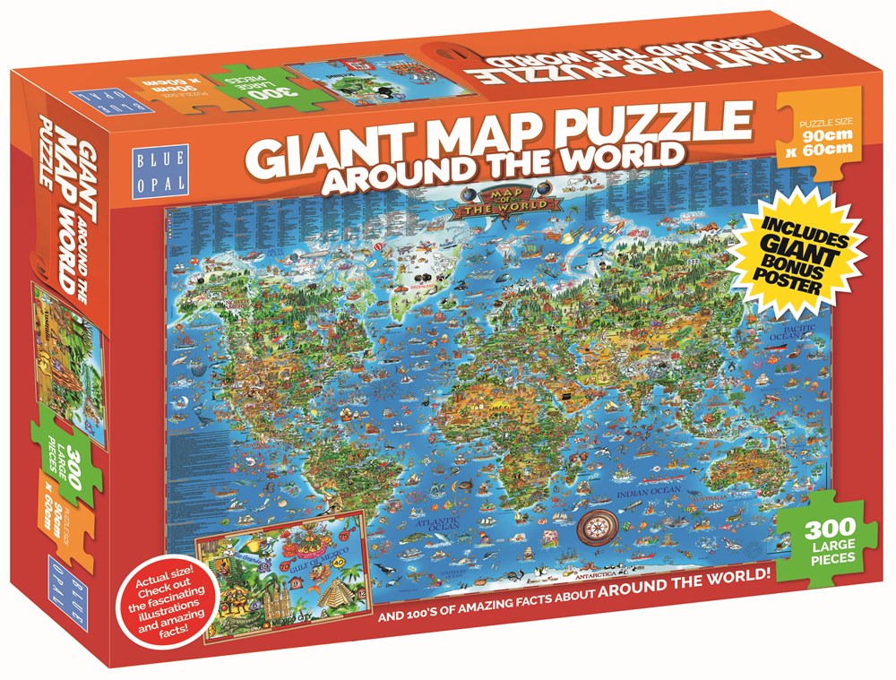300pc Around the World Giant Map