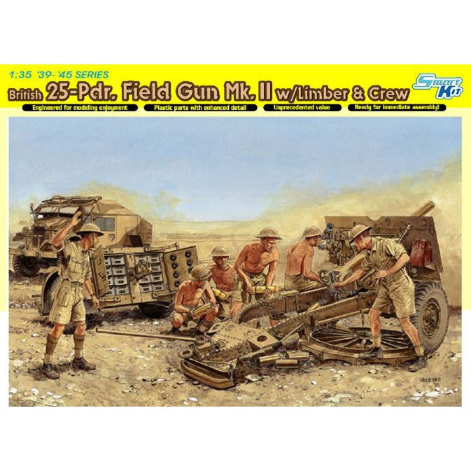 Dragon 6675 1/35 BRITISH 25Pdr. FIELD GUN Mk.II w/LIMBER & CREW (SMART KIT)