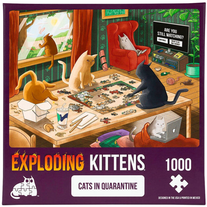 Exploding Kittens Puzzle Cats in Quarantine 1000 pieces