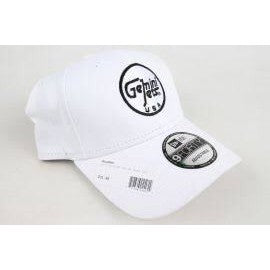 GeminiWear White Adjustable Cap with Stitched White GJ Logo (ONE SIZE)