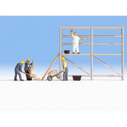 HO Bricklayers (4 Figures, 1 Scaffolding and Accessories)