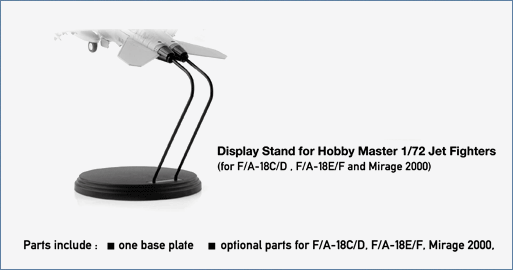 Display Stand for 1/72 Jet Fighters for F/A18C/DF/A18E/F and Mirage 2000