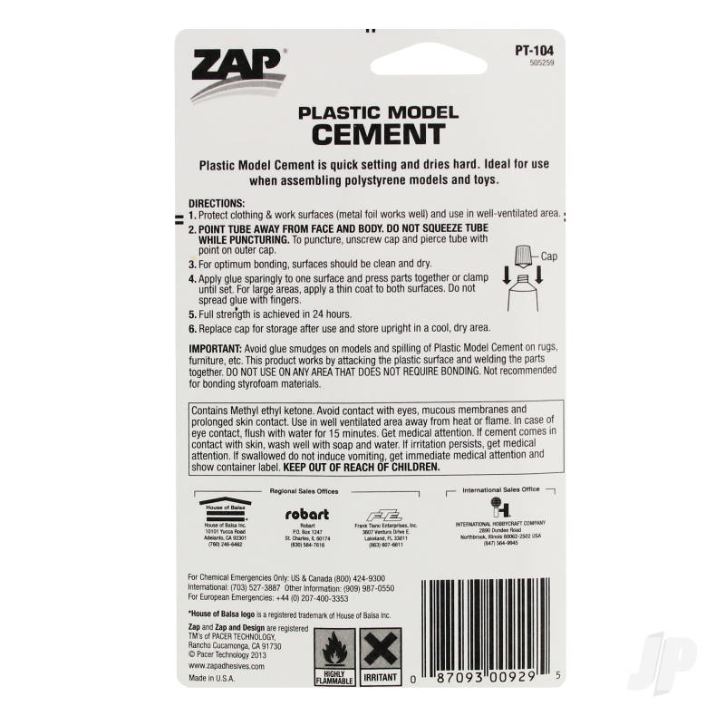 PT104 1oz Plastic Model Cement with Tip