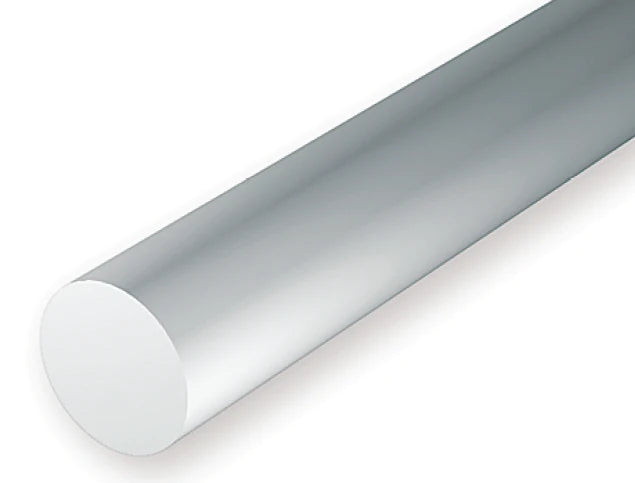 211 White Polystyrene Rod 0.040 x 14   / 1mm x 36cm