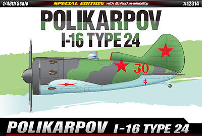 Academy 12314 1/48 Polikarpov I16 Type 24 Le Plastic Model Kit