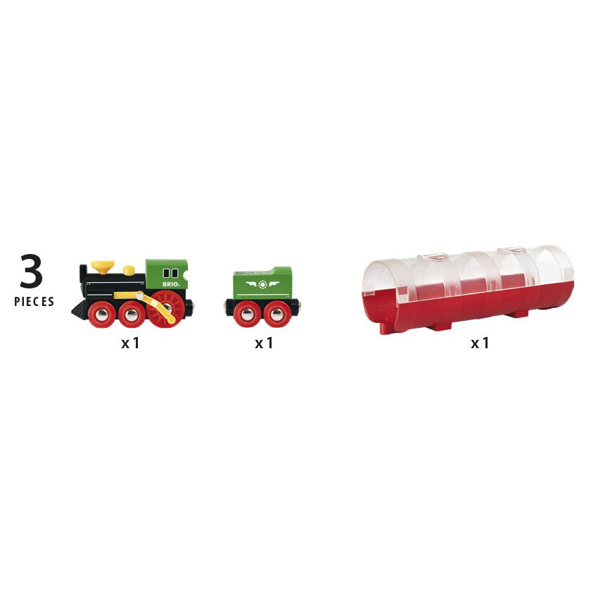 Tunnel and Steam Train 3 pcs