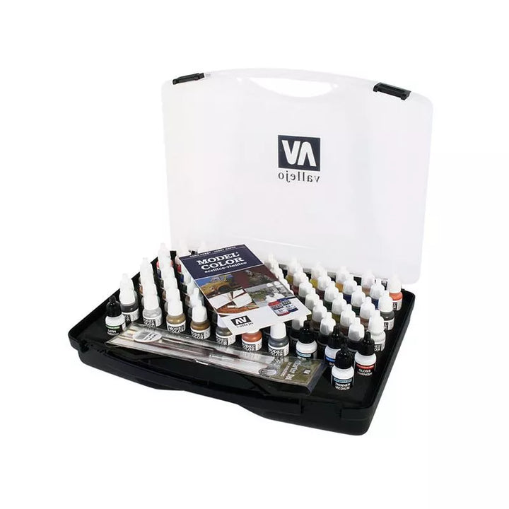 image1_70172 Model Colour 72 Basic Colors + Brushes Plastic Case Acrylic Paint Set