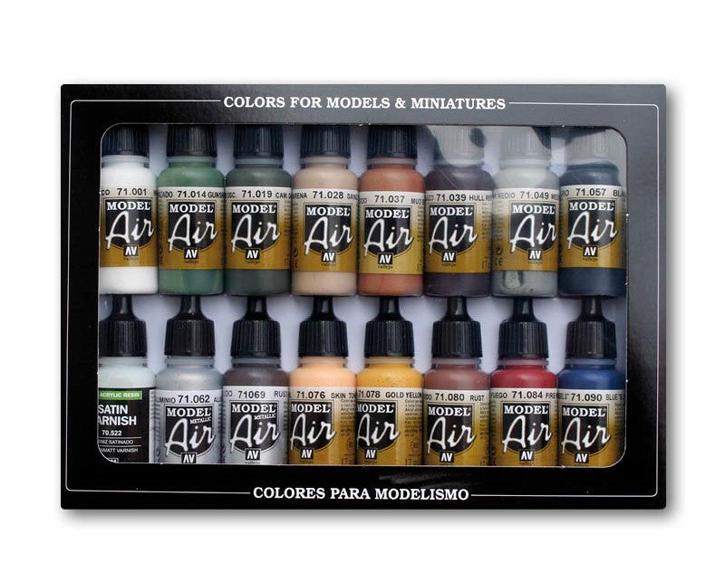 71191 Model Air Railway Colors 16 Colour Acrylic Airbrush Paint Set
